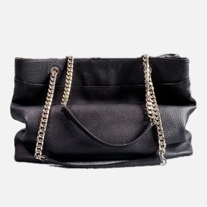 14th & Union Morton Black Pebble Leather Tote Shoulder Bag